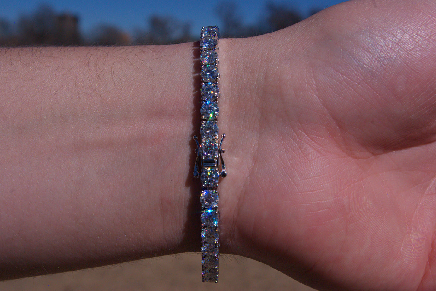 5mm Moissanite Tennis Bracelet - Silver