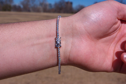 2mm Moissanite Tennis Bracelet - Silver