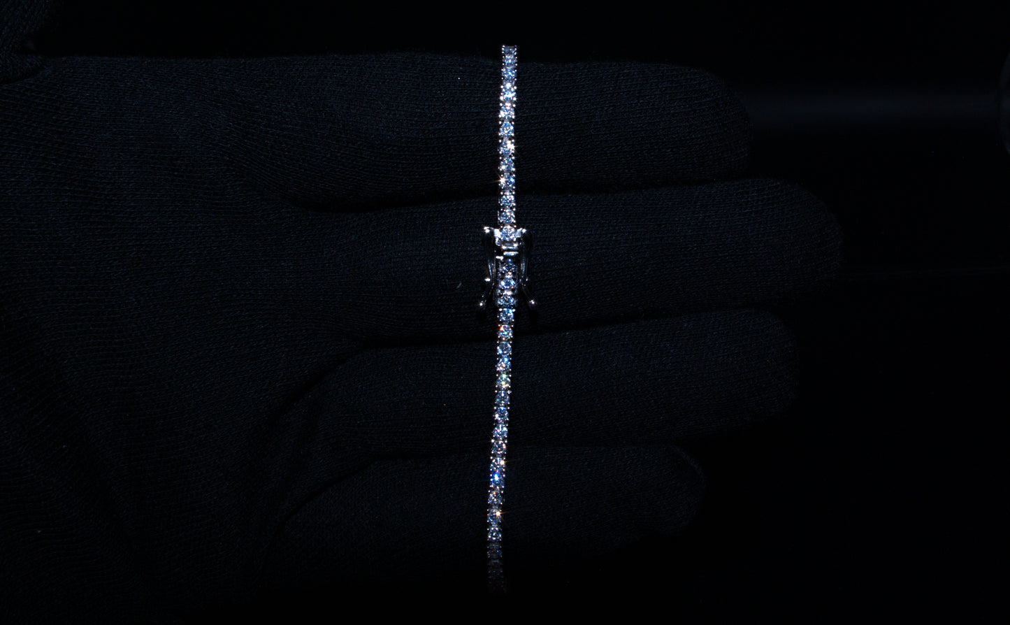 2mm Moissanite Tennis Bracelet - Silver