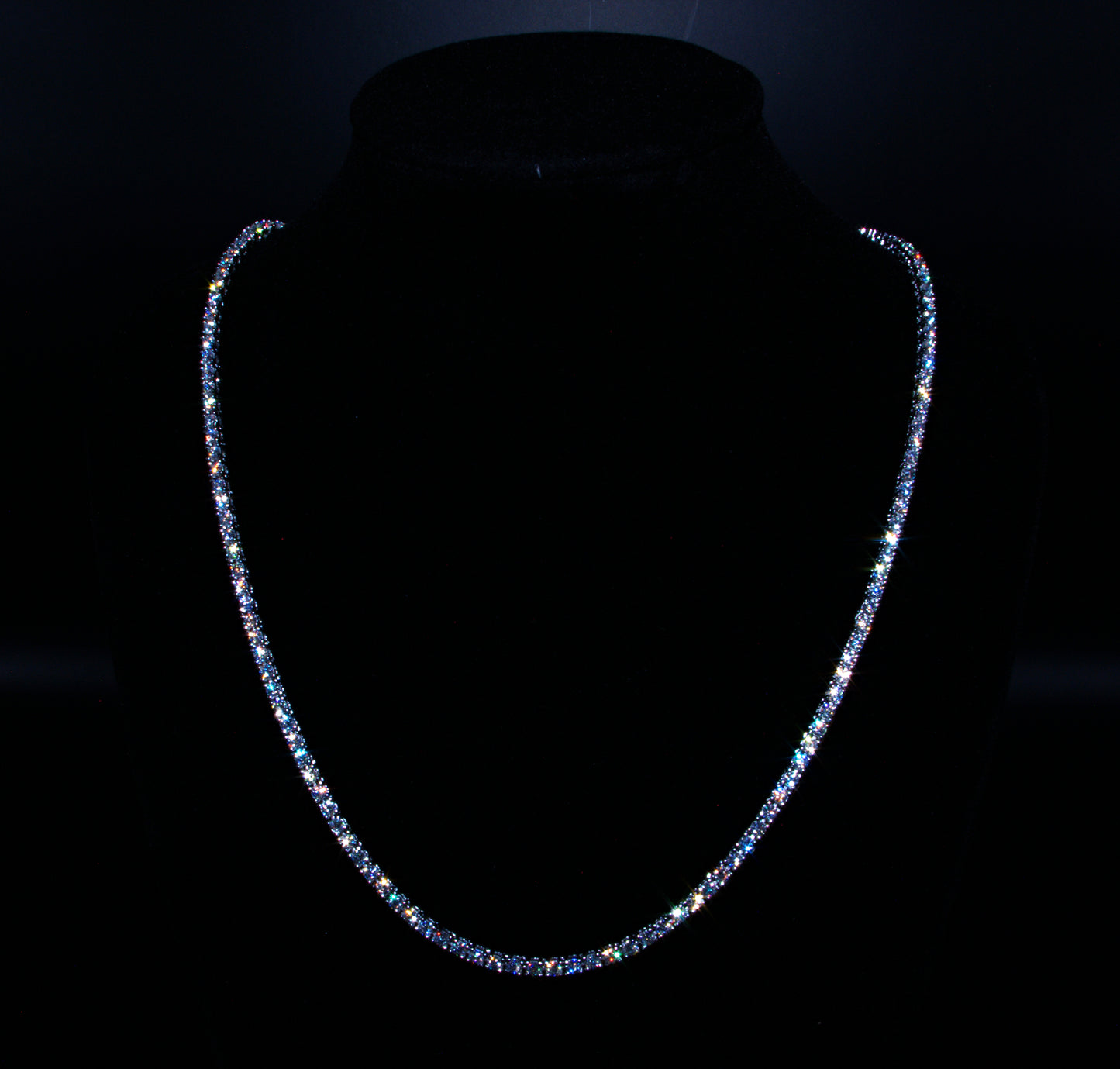 2mm Moissanite Tennis Chain - Silver