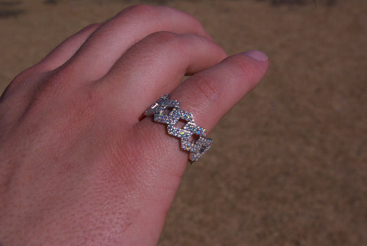 Moissanite Cuban Link Ring