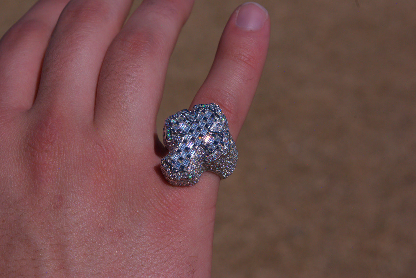 Moissanite Fleur Cross Ring