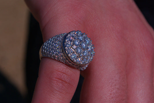 Moissanite Domed Signet Ring