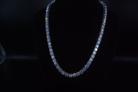 5mm Moissanite Tennis Chain - Silver