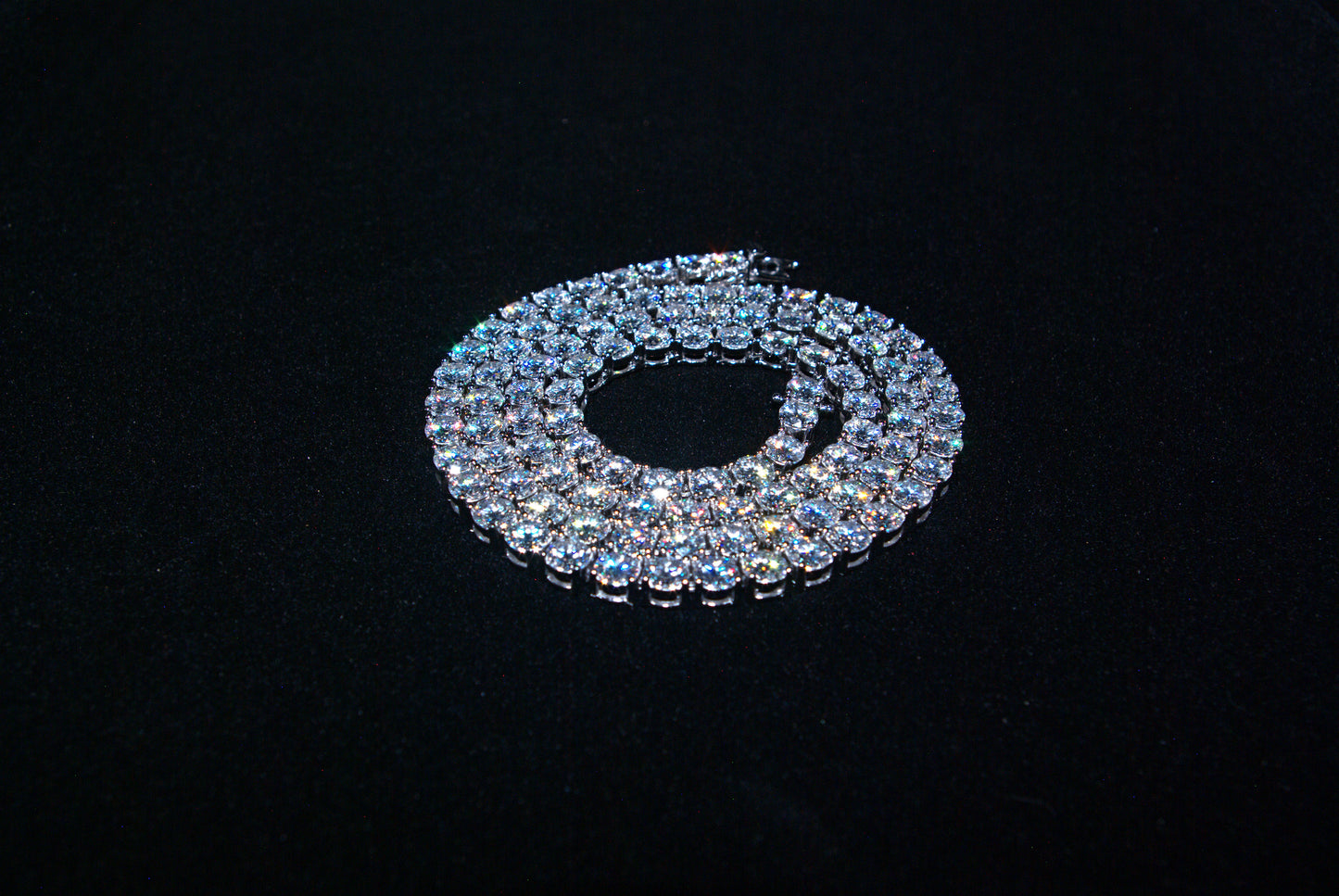 5mm Moissanite Tennis Chain - Silver