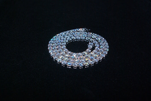 5mm Moissanite Tennis Chain - Silver