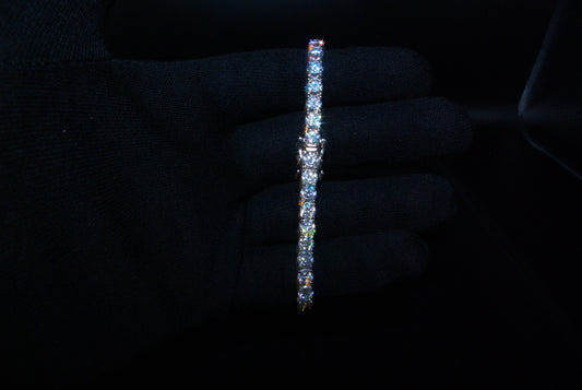 5mm Moissanite Tennis Bracelet - Silver